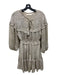 Bishop + Young Size XS Gray & multi Polyester Floral Striped Ruffle Dress Gray & multi / XS