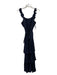 Likely Size 4 Midnight blue Viscose Blend Animal Print Ruffle Straps Maxi Dress Midnight blue / 4