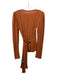 Free People Size S Burnt Orange Modal & Polyester Blend Long Sleeve Wrap Top Burnt Orange / S