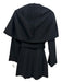 Tahari Size S Black Wool & Polyester Open Front Sash Robe Style Capelet Coat Black / S