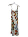 Reformation Size 2 Cream & Multi Viscose Floral Smocked Back Slit Dress Cream & Multi / 2