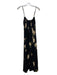 Reformation Size 0 Black & Multi Viscose Floral Spaghetti Strap Back Zip Dress Black & Multi / 0