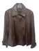 Tiboa Leathers Size M Dark Brown Leather Double Breast Collar Jacket Dark Brown / M