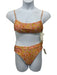 Rhythm. Size M/L Orange & Pink Polyamide & Elastane Square Neck Cheeky Swimsuit Orange & Pink / M/L