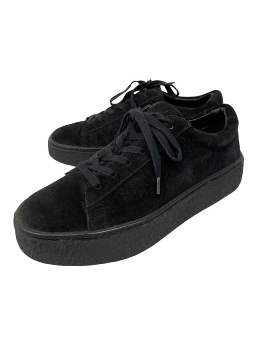 Vince Shoe Size 38.5 Black Suede Laces Low Top Platform Sneakers Black / 38.5