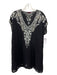 Johnny Was Size Small Black & Gray Cupra Short Sleeve Floral Embroidery Dress Black & Gray / Small