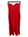 Aijek Size Large Red Silk & Linen Blend Sleeveless Floral Embroidery Jumpsuit Red / Large