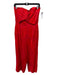 Aijek Size Large Red Silk & Linen Blend Sleeveless Floral Embroidery Jumpsuit Red / Large