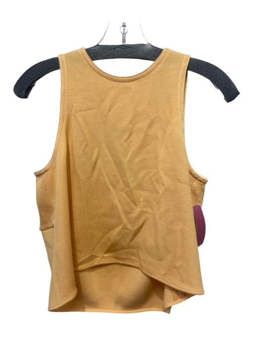 Tibi Size XS Melon Yellow Viscose Blend Back Zip Sleeveless Knit Top Melon Yellow / XS