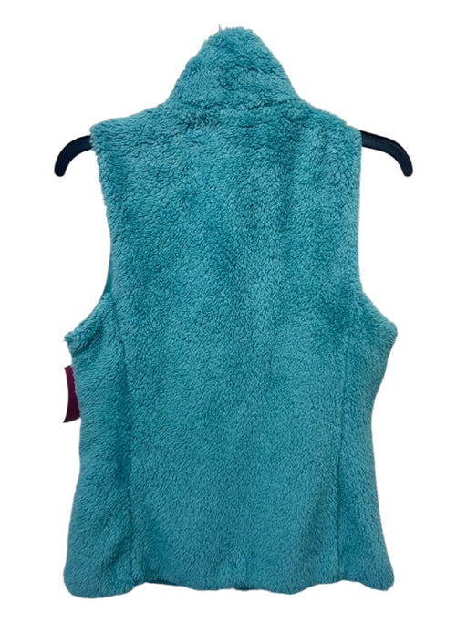 Patagonia Size M Teal Blue Polyester Sherpa Fleece Zip Front Vest Teal Blue / M