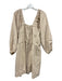 Free People Size M Beige Cotton Long Sleeve Solid Square Neck Dress Beige / M