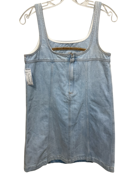 Madewell Size 0 Light Wash Cotton Denim Sleeveless Paneled A line Dress Light Wash / 0
