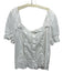 Anthropologie Size Medium White Cotton Eyelet Short Sleeve Top White / Medium