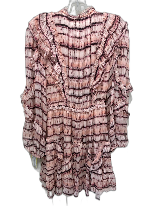 Ulla Johnson Size 4 Pink, Purple & Black Silk Chiffon Tie Dye Above Knee Dress Pink, Purple & Black / 4