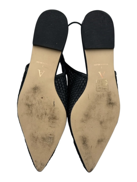 Anthropologie Shoe Size 7 Black textile upper Mesh Pointed Toe Slingback Flats Black / 7
