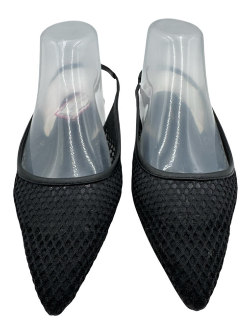 Anthropologie Shoe Size 7 Black textile upper Mesh Pointed Toe Slingback Flats Black / 7