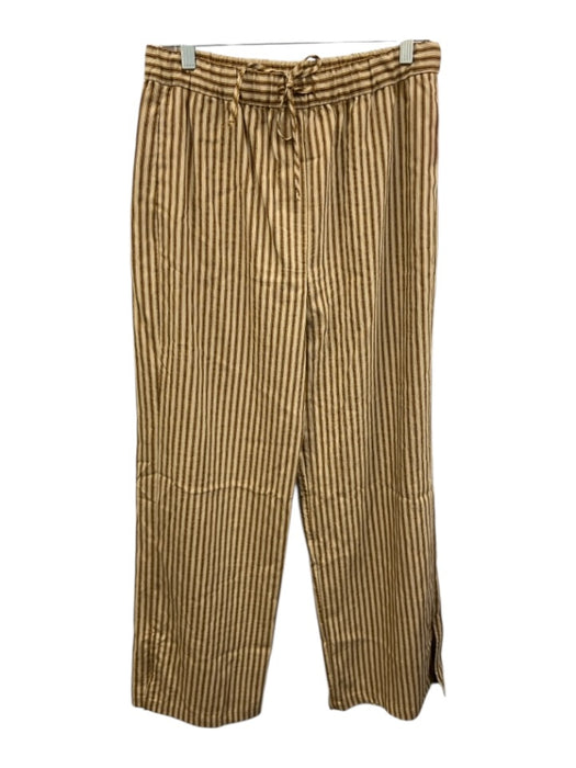 Zara Size M Beige, Yellow & Black Viscose Blend Elastic & Drawstring Waist Pants Beige, Yellow & Black / M
