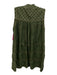 Pilcro Size XS Green Cotton Sleeveless 1/2 Zip Embroidered Detail Pocketed Dress Green / XS