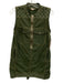 Pilcro Size XS Green Cotton Sleeveless 1/2 Zip Embroidered Detail Pocketed Dress Green / XS