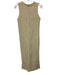 SABO Size 2 Cream Cotton Sleeveless Texture Side Slits Midi Dress Cream / 2