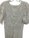 Love Shack Fancy Size 4 White Cotton Short Puff Sleeve Sheer Lace Buttons Dress White / 4