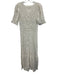 Love Shack Fancy Size 4 White Cotton Short Puff Sleeve Sheer Lace Buttons Dress White / 4