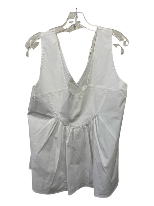 COS Size 12 White Cotton V Neck Sleeveless Top White / 12