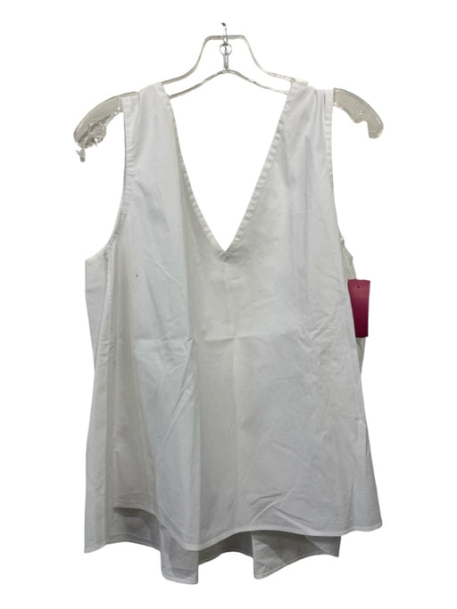 COS Size 12 White Cotton V Neck Sleeveless Top White / 12