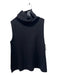 Wyeth Size L Black Viscose Blend Mock Neck Slits Sleeveless Top Black / L