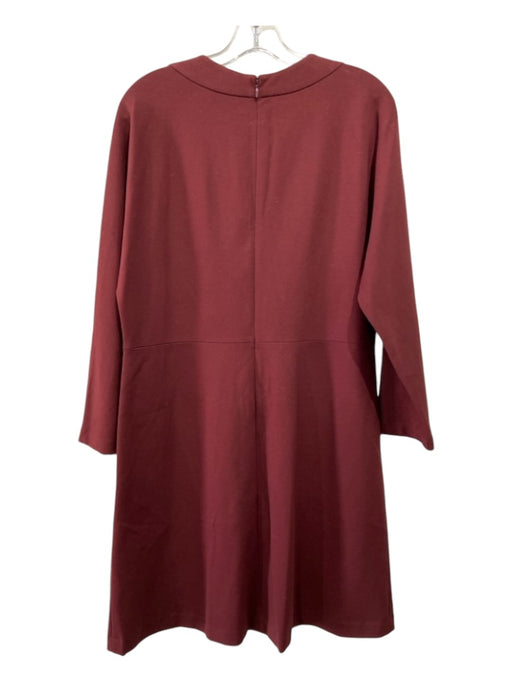 Lafayette 148 Size L Burgundy Viscose Blend 3/4 Sleeve Shift Dress Burgundy / L