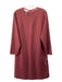 Lafayette 148 Size L Burgundy Viscose Blend 3/4 Sleeve Shift Dress Burgundy / L