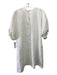 Matin Size 9 Cream Linen Short Puff Sleeve Above Knee Dress Cream / 9