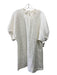 Matin Size 9 Cream Linen Short Puff Sleeve Above Knee Dress Cream / 9