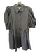 Hunter Bell Size L Black Cotton Short Puff Sleeve Drawstring Detail Dress Black / L