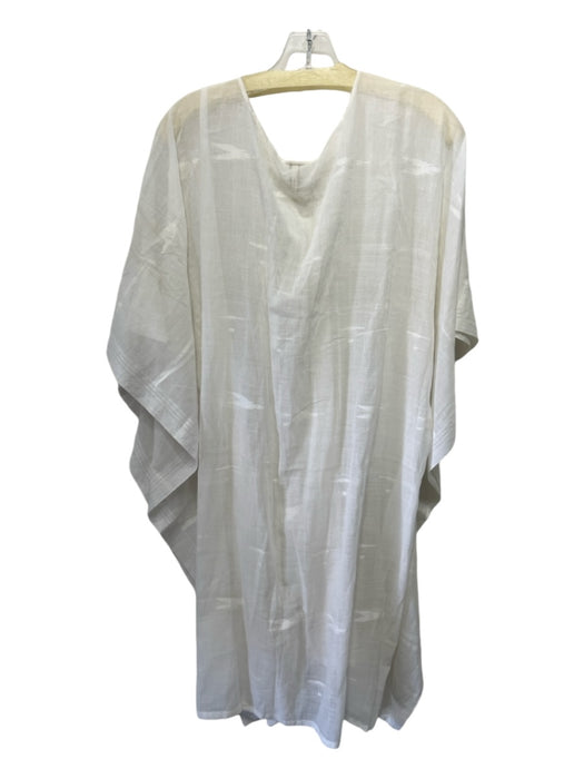 Two Size Est L Cream Cotton Sheer Pleated Detail Tunic Dress Cream / Est L