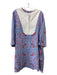 Wiggy Kit Size L Blue, Red, White Linen Paisley Pockets Button Front Dress Blue, Red, White / L