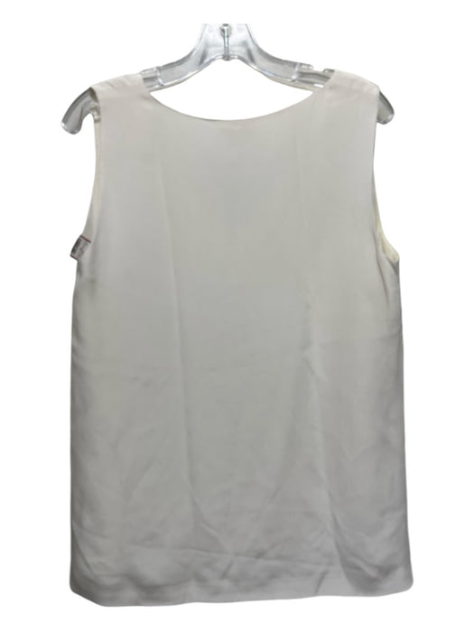 Ann Mashburn Size L Cream Silk V Neck Sleeveless Top Cream / L