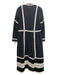 Wiggy Kit Size L Black & White Cotton Embroidered Design GHW Long Sleeve Dress Black & White / L