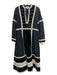 Wiggy Kit Size L Black & White Cotton Embroidered Design GHW Long Sleeve Dress Black & White / L