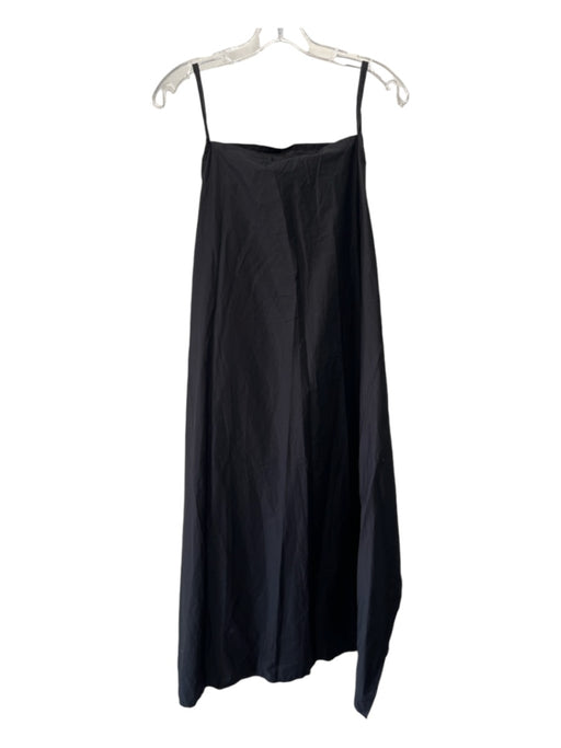 Deiji Studios Size L/XL Black Cotton Side Ties Midi Dress Black / L/XL