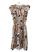 Ulla Johnson Size 12 Cream, Orange, Blue Cotton Ruffle Sleeves Floral Dress Cream, Orange, Blue / 12