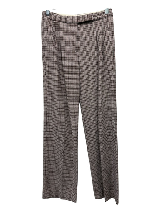 Blumarine Size 40 Beige, Black, Red Wool Blend Houndstooth Pleated Waist Pants Beige, Black, Red / 40