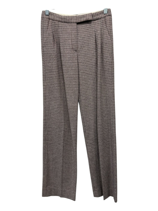 Blumarine Size 40 Beige, Black, Red Wool Blend Houndstooth Pleated Waist Pants Beige, Black, Red / 40