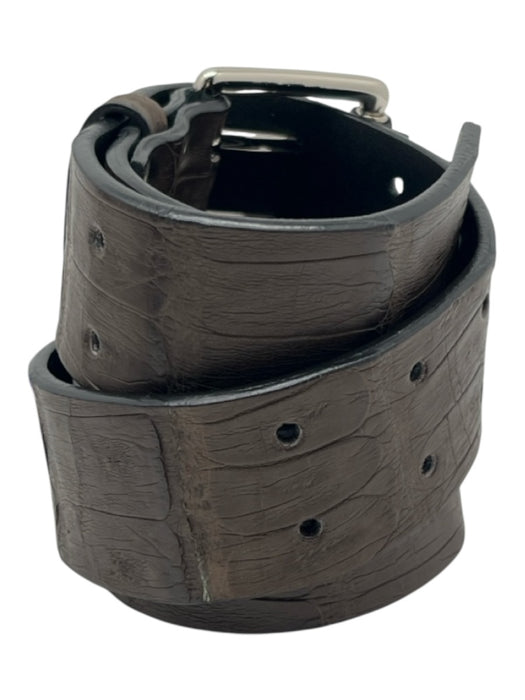 Ter Et Bantine Dark Green Crocodile Leather Square Buckle Double Buckle Belts Dark Green