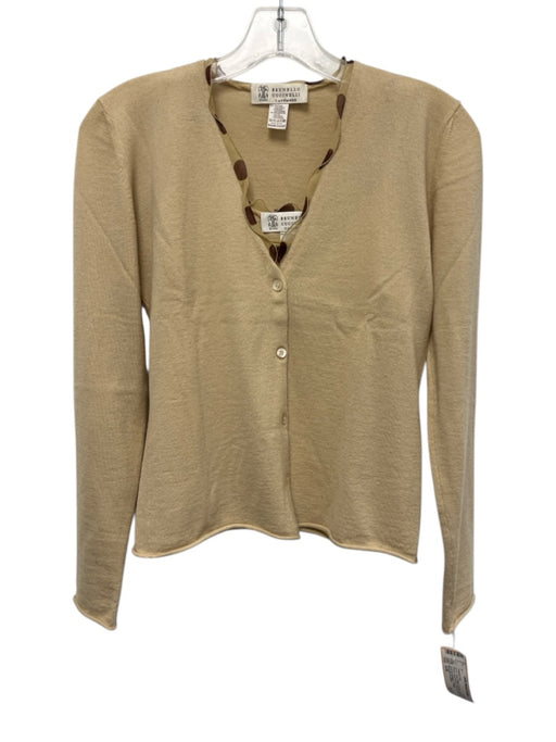 Brunello Cucinelli Size S/M Beige & Brown Cashmere Blend Long Sleeve Sweater Set Beige & Brown / S/M