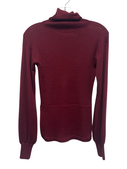Chloe Size Small Burgundy Cashmere Blend Long Sleeve Turtle Neck Knit Sweater Burgundy / Small