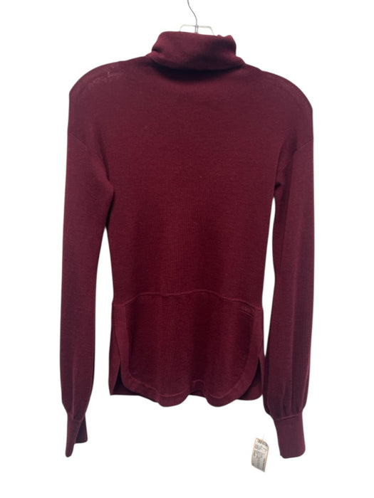 Chloe Size Small Burgundy Cashmere Blend Long Sleeve Turtle Neck Knit Sweater Burgundy / Small