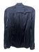 Derek Lam Size 4 Navy Silk Long Sleeve Half Button Tie Neck Pleats Top Navy / 4