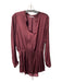 Tart Size L Maroon Polyester Long Sleeve V Neck Elastic Waist Drawstring Romper Maroon / L