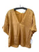 Vince Size M Yellow Silk V Neck Drop Shoulder Wide Short Sleeve Top Yellow / M